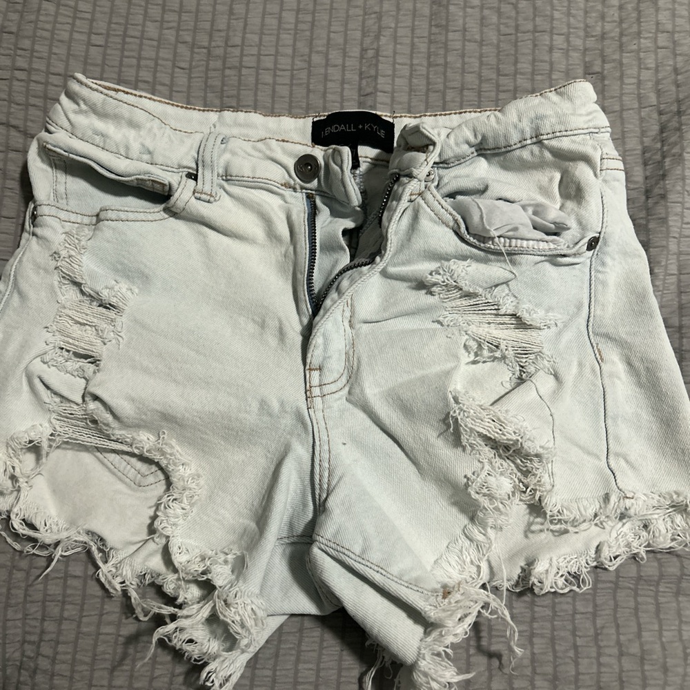 White denim shorts